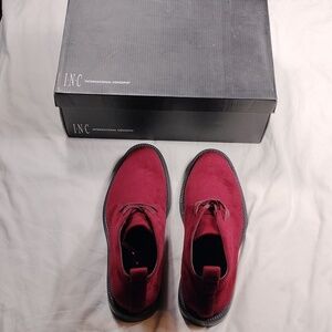 NIB INC men's velvet feel burgundy dress shoes size 9.5